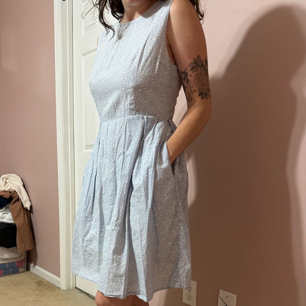 VINTAGE Gap Sleeveless Blue Floral Dress